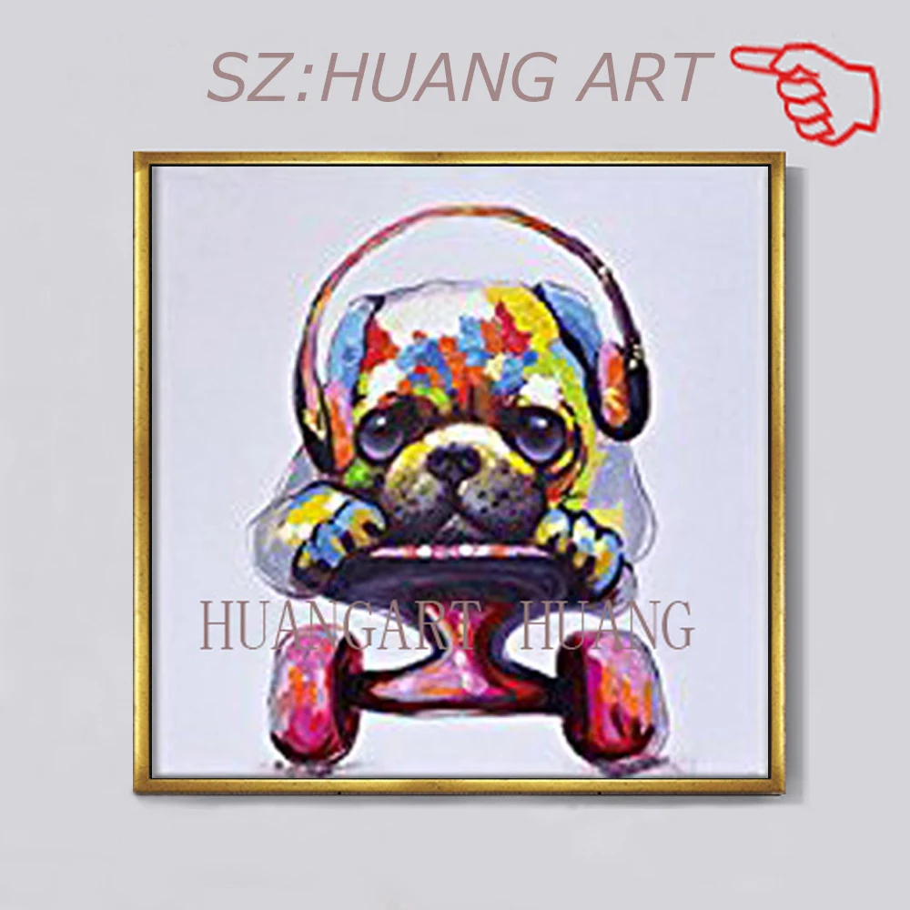

Картины Ручная роспись животные картина маслом на холсте милая собака животное картина для гостиной домашний декор настенное искусство