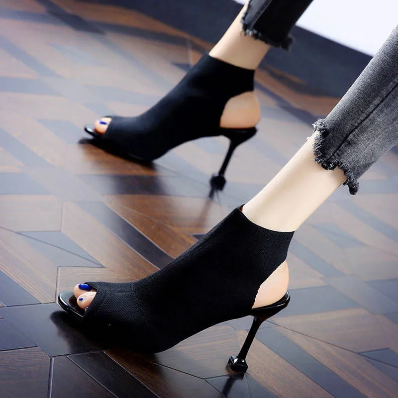 Knitted Elastic Mesh Peep Toe High Heel Sandals Women New Summer Shoes Woman Europe Thin Heels Slip-On Open Toe Female Shoes
Knitted Elastic Mesh Peep Toe High Heel Sandals Women New Summer Shoes Woman Europe Thin Heels Slip-On Open Toe Female Shoes