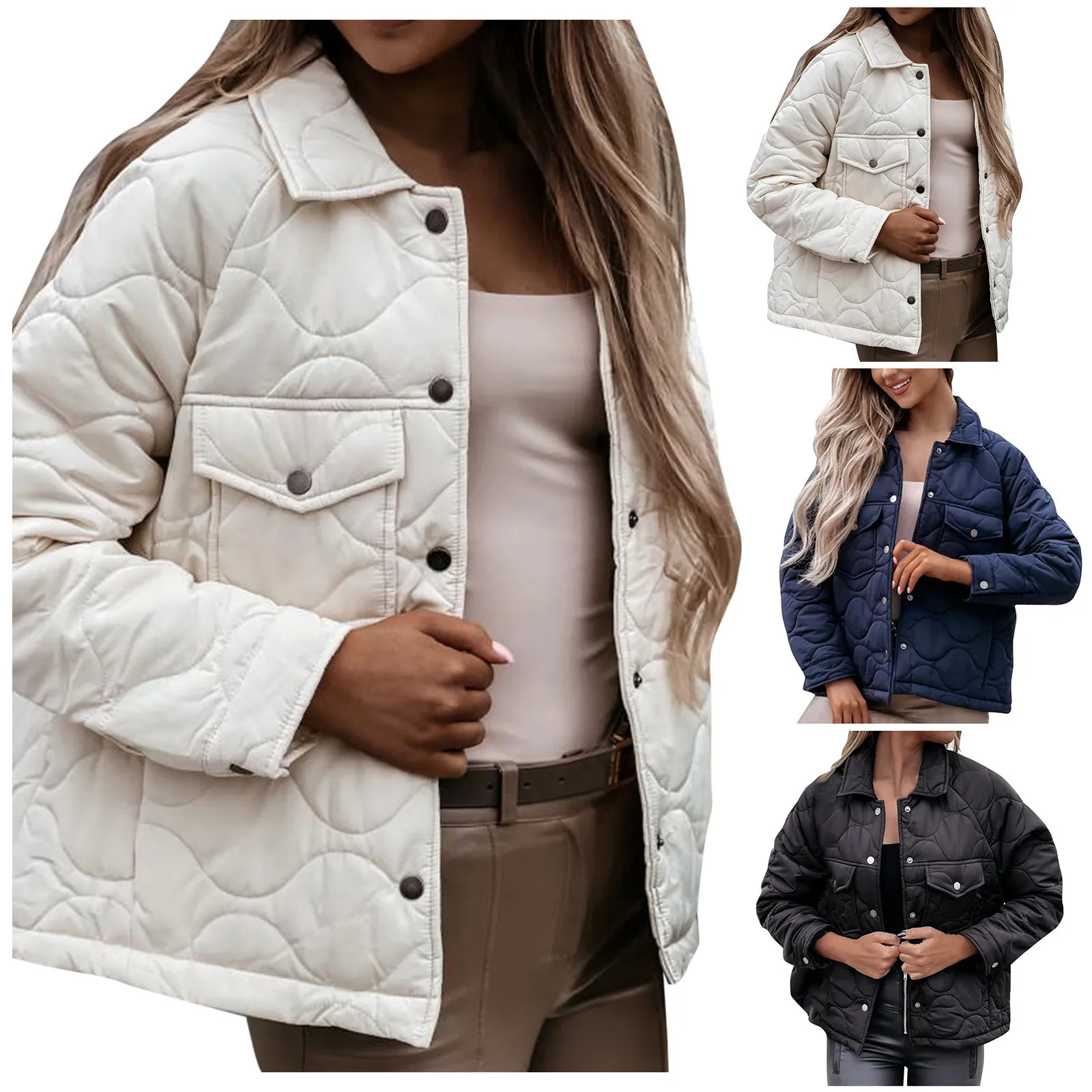 Fashion Women's Cotton Coat Solid Color Stand-Collar Cotton Jacket Loose Pocket Cotton Jacket Button Coat Женское пальто 2021
Fashion Women's Cotton Coat Solid Color Stand-Collar Cotton Jacket Loose Pocket Cotton Jacket Button Coat Женское пальто 2021