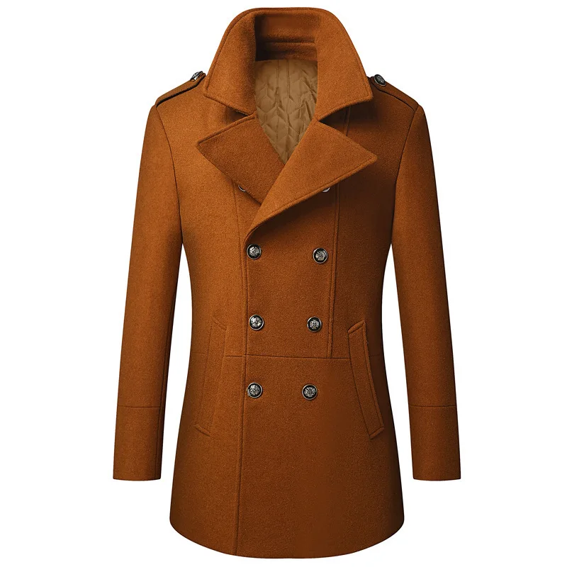 Medium Length Men's Coat Plus Velvet Thicken Warm Lapel Double Breasted Solid Vintage Business Casual Male Wool Blends
Medium Length Men's Coat Plus Velvet Thicken Warm Lapel Double Breasted Solid Vintage Business Casual Male Wool Blends