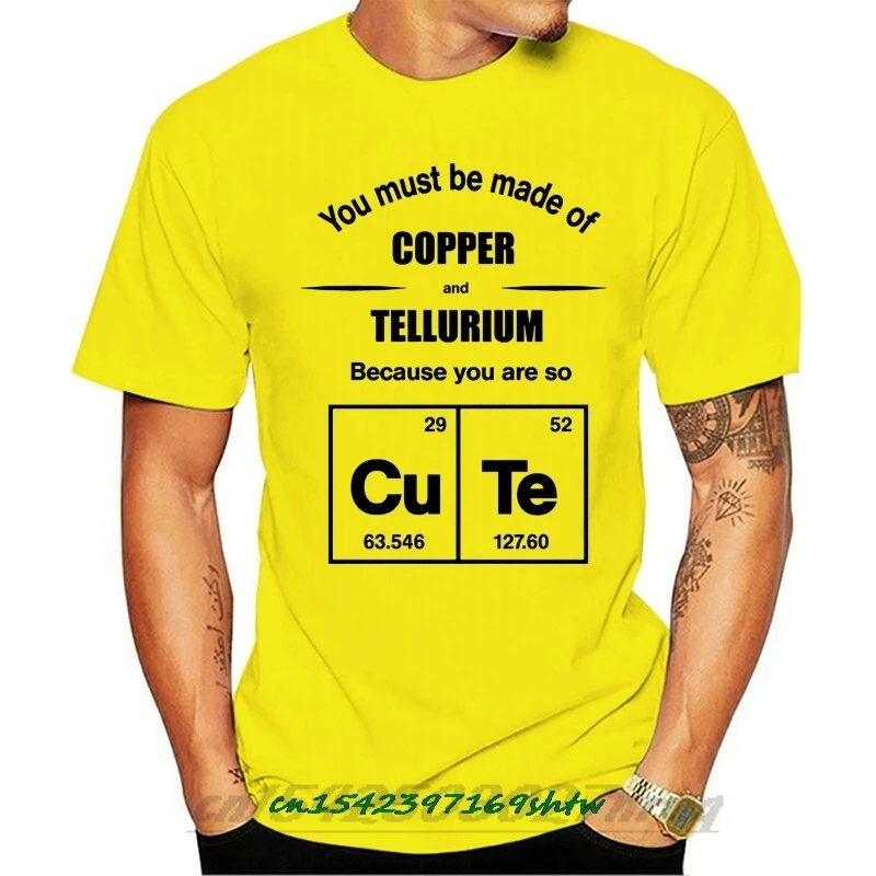 Cute Copper & Tellurium Funny Chemistry Men's T-shirt Design Style New Fashion Short Sleeve of The Creature T Shirts
Cute Copper & Tellurium Funny Chemistry Men's T-shirt Design Style New Fashion Short Sleeve of The Creature T Shirts