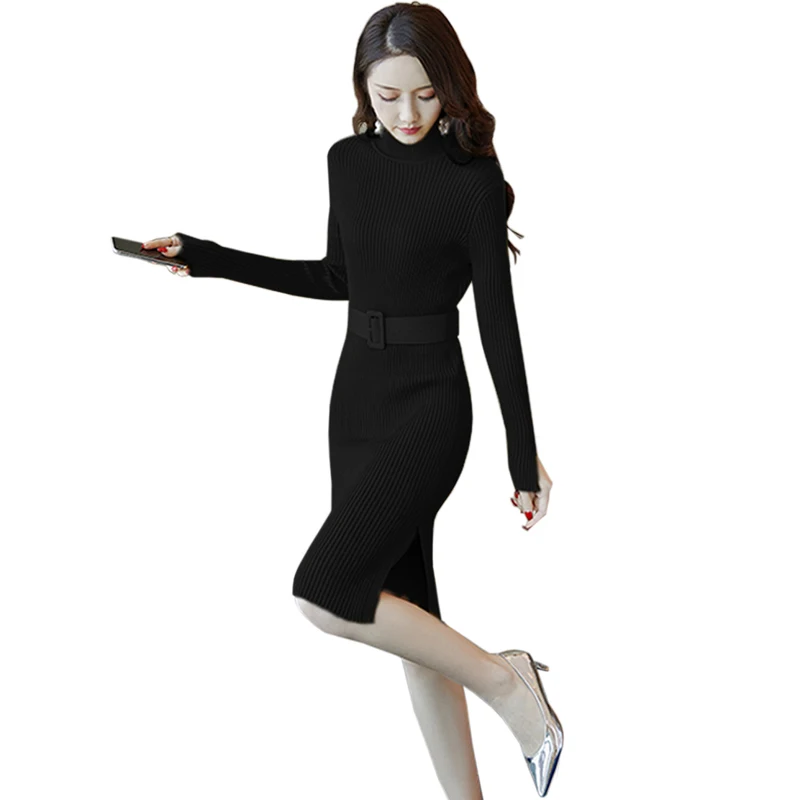 Autumn and Winter New elegant Knee-Length dress women fashion Turtleneck Sweater Dress Sexy Knitted dress Women
Autumn and Winter New elegant Knee-Length dress women fashion Turtleneck Sweater Dress Sexy Knitted dress Women