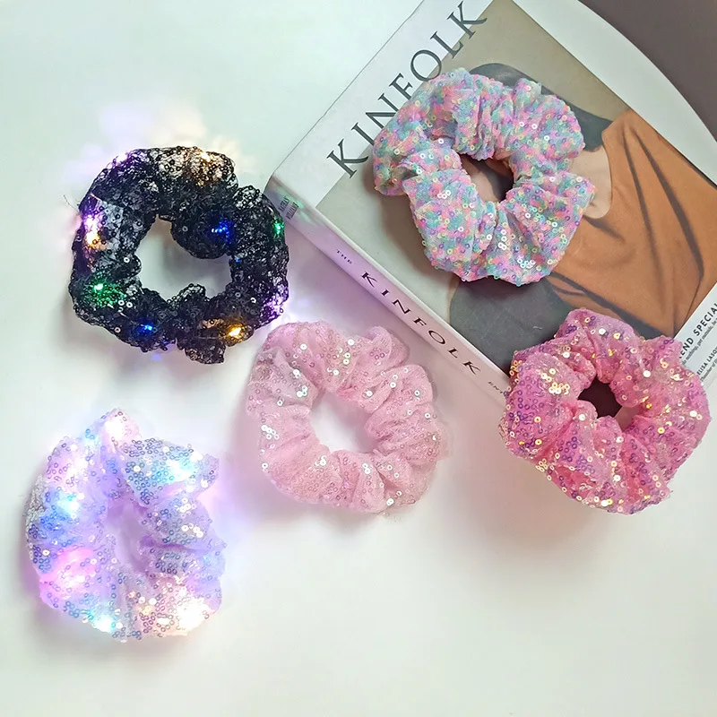 New Arrival Girls LED Luminous Scrunchies Hairband Ponytail Holder Headwear Elastic Hair Bands Solid Color Hair Accessories
New Arrival Girls LED Luminous Scrunchies Hairband Ponytail Holder Headwear Elastic Hair Bands Solid Color Hair Accessories