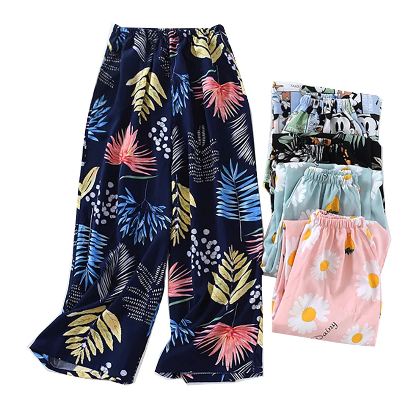 Summer Sweet Cute Sun Flower Sleep Bottom Comfort Ankle-Length Pants Rayon Household Trousers Wide Leg Cool Bottoms With Pocket
Summer Sweet Cute Sun Flower Sleep Bottom Comfort Ankle-Length Pants Rayon Household Trousers Wide Leg Cool Bottoms With Pocket