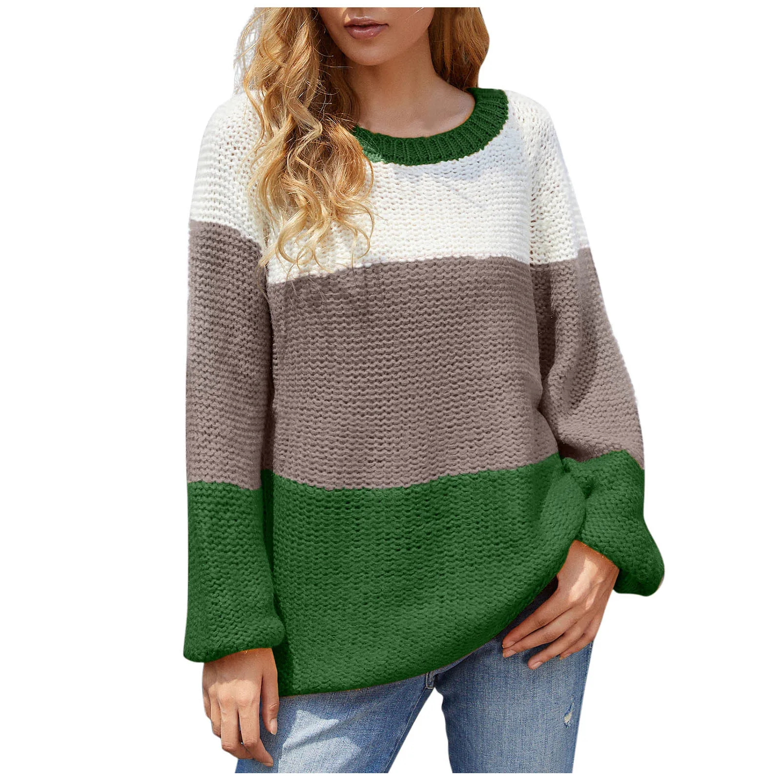 Women's Autumn And Winter Fasion Splice Color-Block Striped Long Sleeve Slim Fit Lightweight Pullover Top Round Sweater Tops
Women's Autumn And Winter Fasion Splice Color-Block Striped Long Sleeve Slim Fit Lightweight Pullover Top Round Sweater Tops