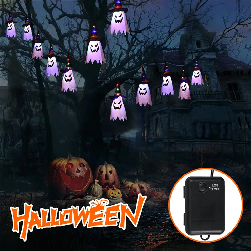 Halloween Party LED String Light Outdoor Colored Ghost Hanging Decorative Light with Witch Hat Halloween Decoration Tools
Halloween Party LED String Light Outdoor Colored Ghost Hanging Decorative Light with Witch Hat Halloween Decoration Tools