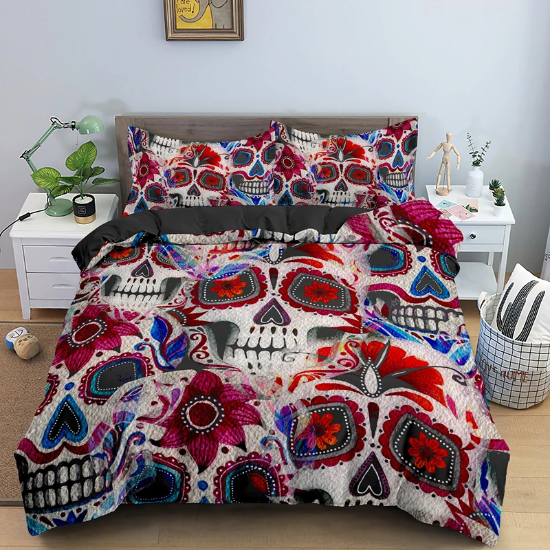 Hot Sell Skull In Rose Bedding Sets Single/Queen/King Size Duvet Cover Set And Pillowcase Bed Linen
Hot Sell Skull In Rose Bedding Sets Single/Queen/King Size Duvet Cover Set And Pillowcase Bed Linen