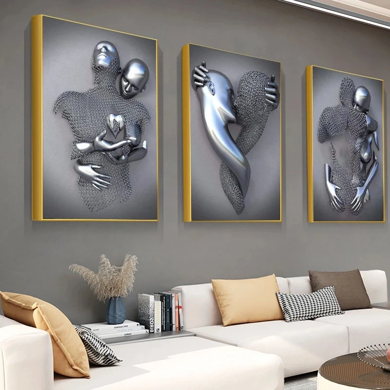 Scandinavia Couples Metal Figure Statue Wall Art Canvas Painting Lover Sculpture Poster Print Picture for Living Room Home Decor
Scandinavia Couples Metal Figure Statue Wall Art Canvas Painting Lover Sculpture Poster Print Picture for Living Room Home Decor