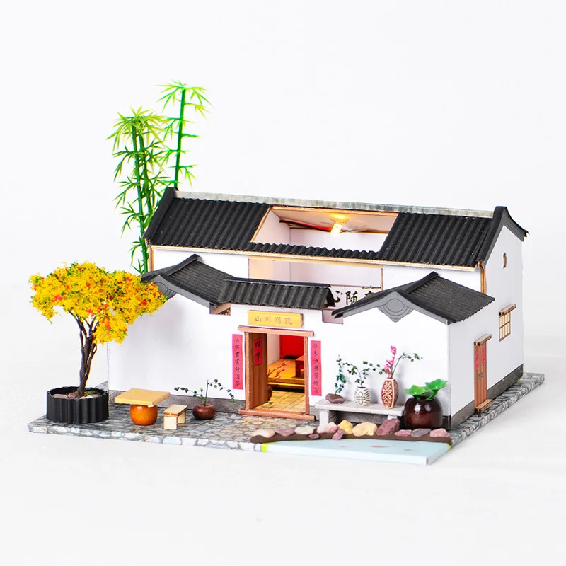 Wooden Doll House Miniature Furniture With LED Kit Courtyard Dollhouses DIY Assemble Toys for Children Birthday Gift Casa
Wooden Doll House Miniature Furniture With LED Kit Courtyard Dollhouses DIY Assemble Toys for Children Birthday Gift Casa