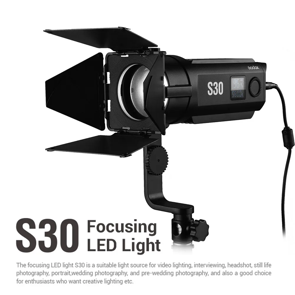 Godox S30-D 90 вт светодиодный точечный светильник с регулируемой яркостью 5600K CRI 96 + непрерывный светодиодный светильник для фотосъемки и видеосъ...
Godox S30-D 90 вт светодиодный точечный светильник с регулируемой яркостью 5600K CRI 96 + непрерывный светодиодный светильник для фотосъемки и видеосъ...