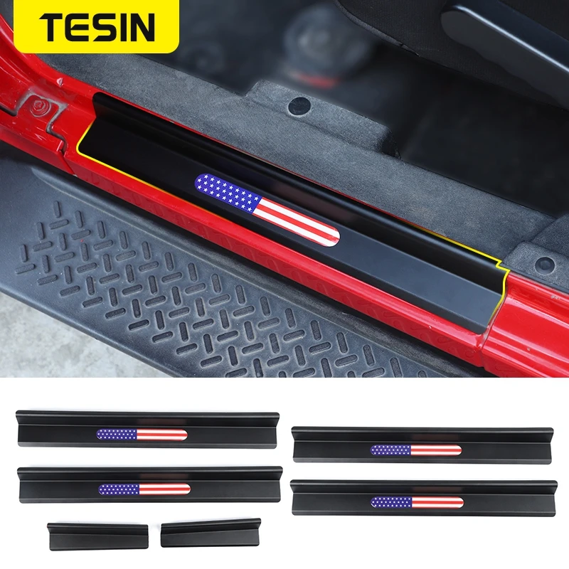 TESIN Car Door Sill Guards Door Entry Guard Kit Plate Decoration Cover Stickers For Jeep Wrangler JK 2007-2017 Car Accessories
TESIN Car Door Sill Guards Door Entry Guard Kit Plate Decoration Cover Stickers For Jeep Wrangler JK 2007-2017 Car Accessories