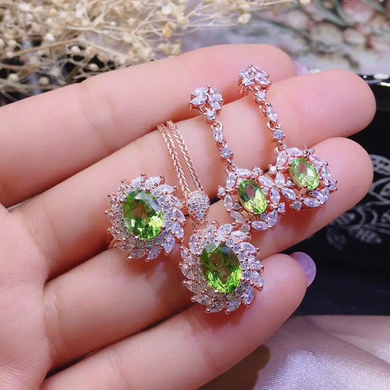 2021 Silver Light Luxury Jewelry Set Imitated Olive Green Color Treasure Necklace Full Diamond Earring Adjustable Ring For Women
2021 Silver Light Luxury Jewelry Set Imitated Olive Green Color Treasure Necklace Full Diamond Earring Adjustable Ring For Women