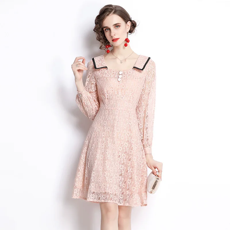 LARCI 2021 Fall Women 's Clothing Fashion Polo Collar Long-sleeved Dress Elegant Slim Mid-length A- Line Skirt
LARCI 2021 Fall Women 's Clothing Fashion Polo Collar Long-sleeved Dress Elegant Slim Mid-length A- Line Skirt