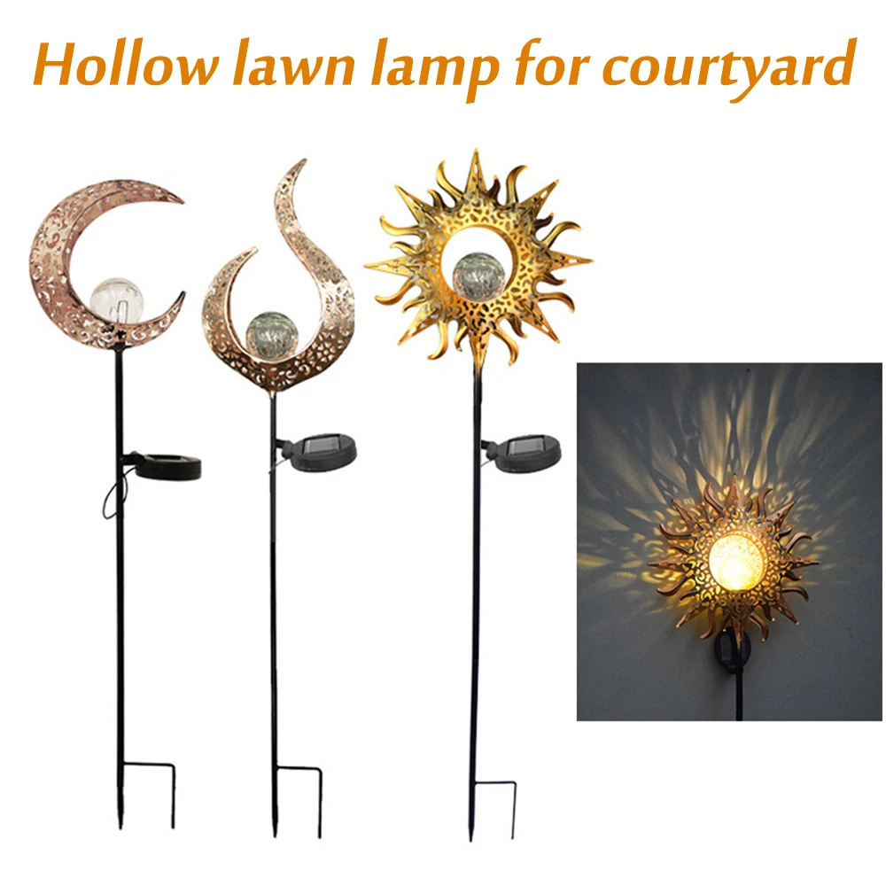 Waterproof Solar Lawn Light Iron Art Ground Plug Light Sun/moon Design For Courtyard Landscape Outdoor Walkways Garden Decor
Waterproof Solar Lawn Light Iron Art Ground Plug Light Sun/moon Design For Courtyard Landscape Outdoor Walkways Garden Decor