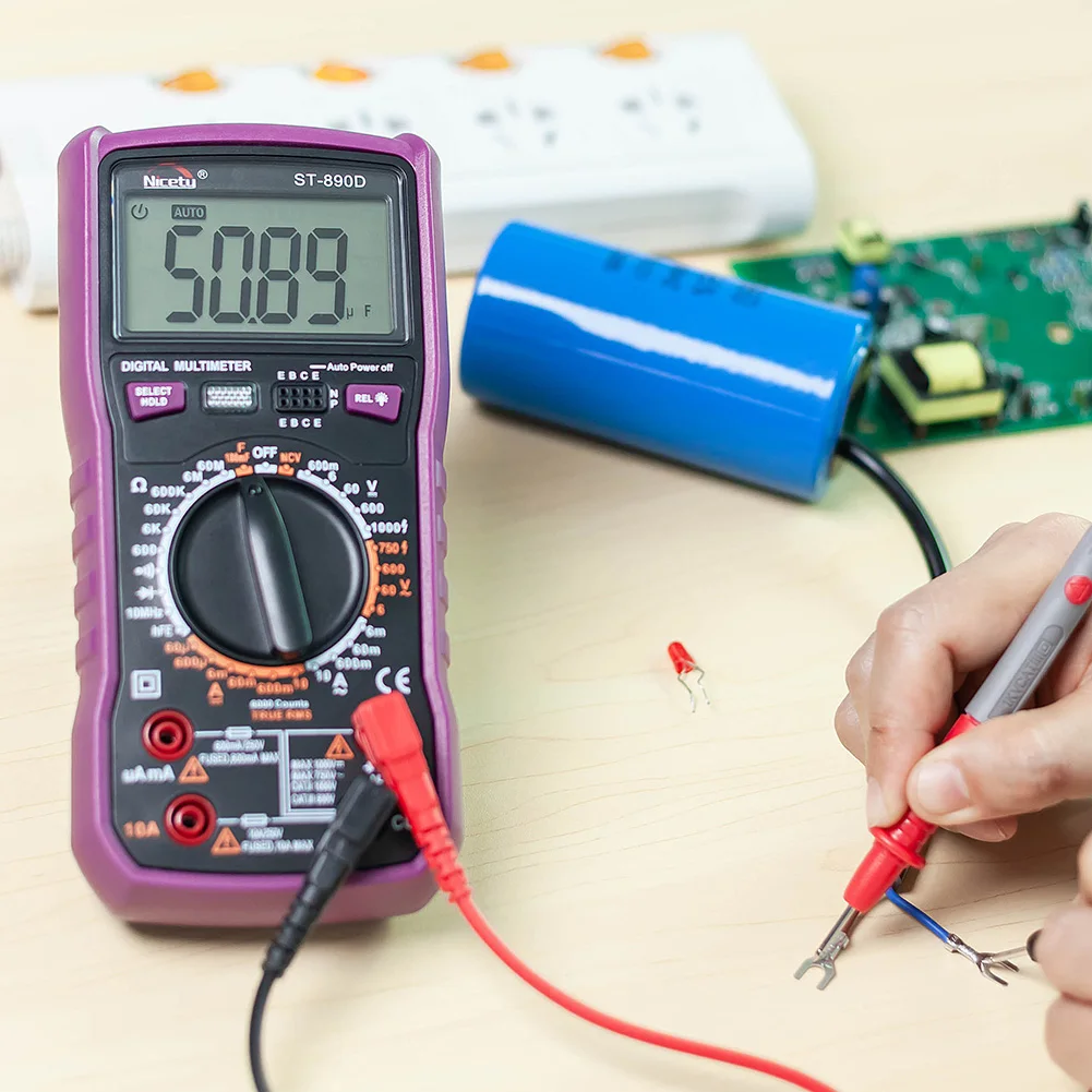 ST890D Digital Multimeter TRMS Multi Testers 5999Counts Capacitance Diodes Continuity Resistance Transistor hFE Home Automotive 
ST890D Digital Multimeter TRMS Multi Testers 5999Counts Capacitance Diodes Continuity Resistance Transistor hFE Home Automotive