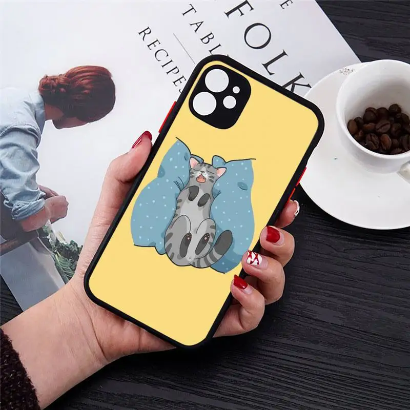 Cute cartoon cat Phone Case Matte Transparent for iPhone 7 8 11 12 s mini pro X XS XR MAX Plus cover funda
Cute cartoon cat Phone Case Matte Transparent for iPhone 7 8 11 12 s mini pro X XS XR MAX Plus cover funda