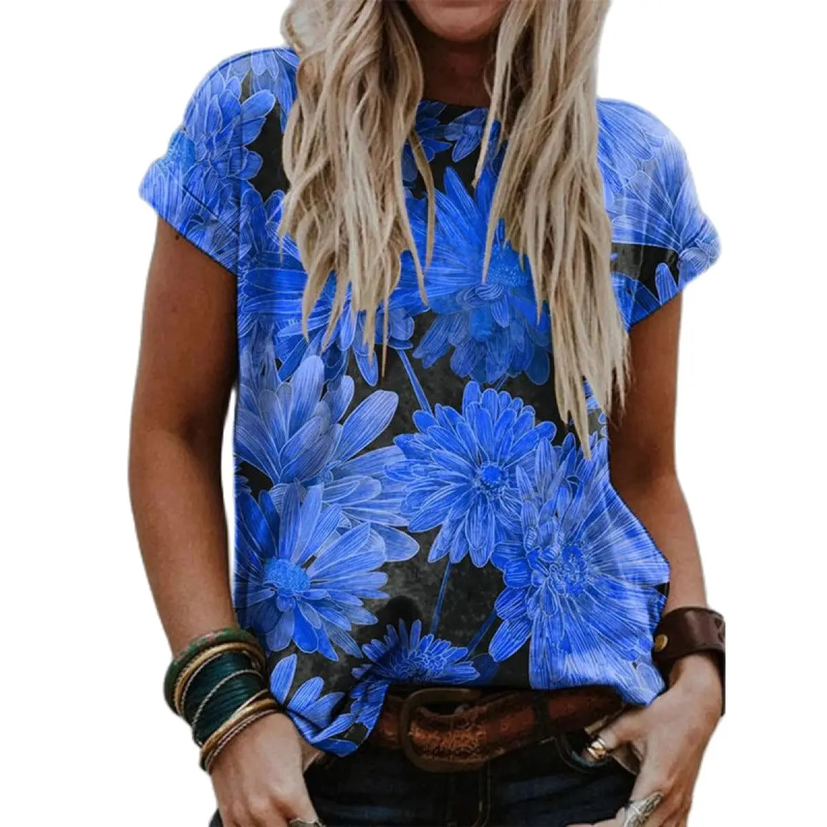 Ladies Tops Women Plus Size Floral 3D Print T Shirt Loose V-Neck Short Sleeve Casual Tee Top Summer New Streetwear
Ladies Tops Women Plus Size Floral 3D Print T Shirt Loose V-Neck Short Sleeve Casual Tee Top Summer New Streetwear