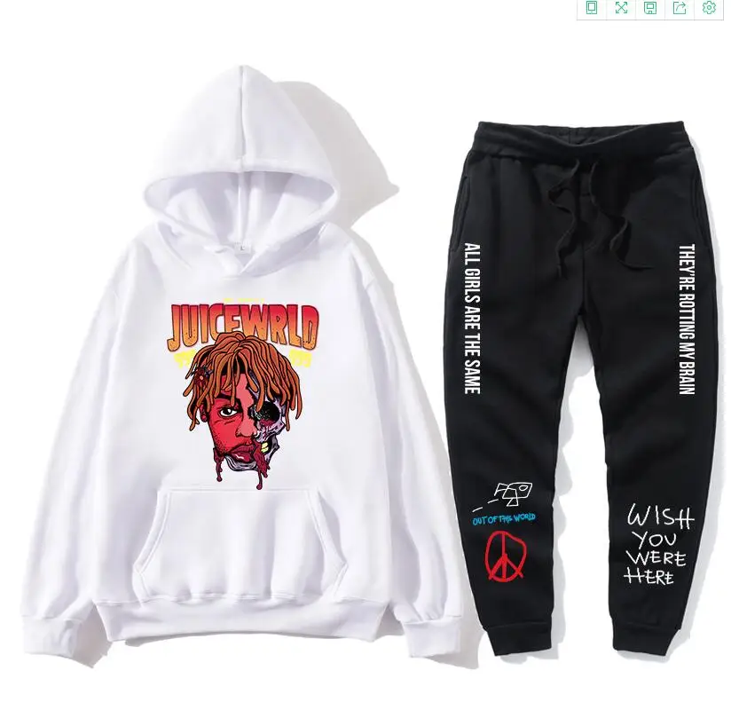 New Printed juice wrld Cool Rapper Harajuku evil Two-piece Sweatshirt Sets Winter Hoodie sweatshirt+Loose Raglan trousers Suit
New Printed juice wrld Cool Rapper Harajuku evil Two-piece Sweatshirt Sets Winter Hoodie sweatshirt+Loose Raglan trousers Suit