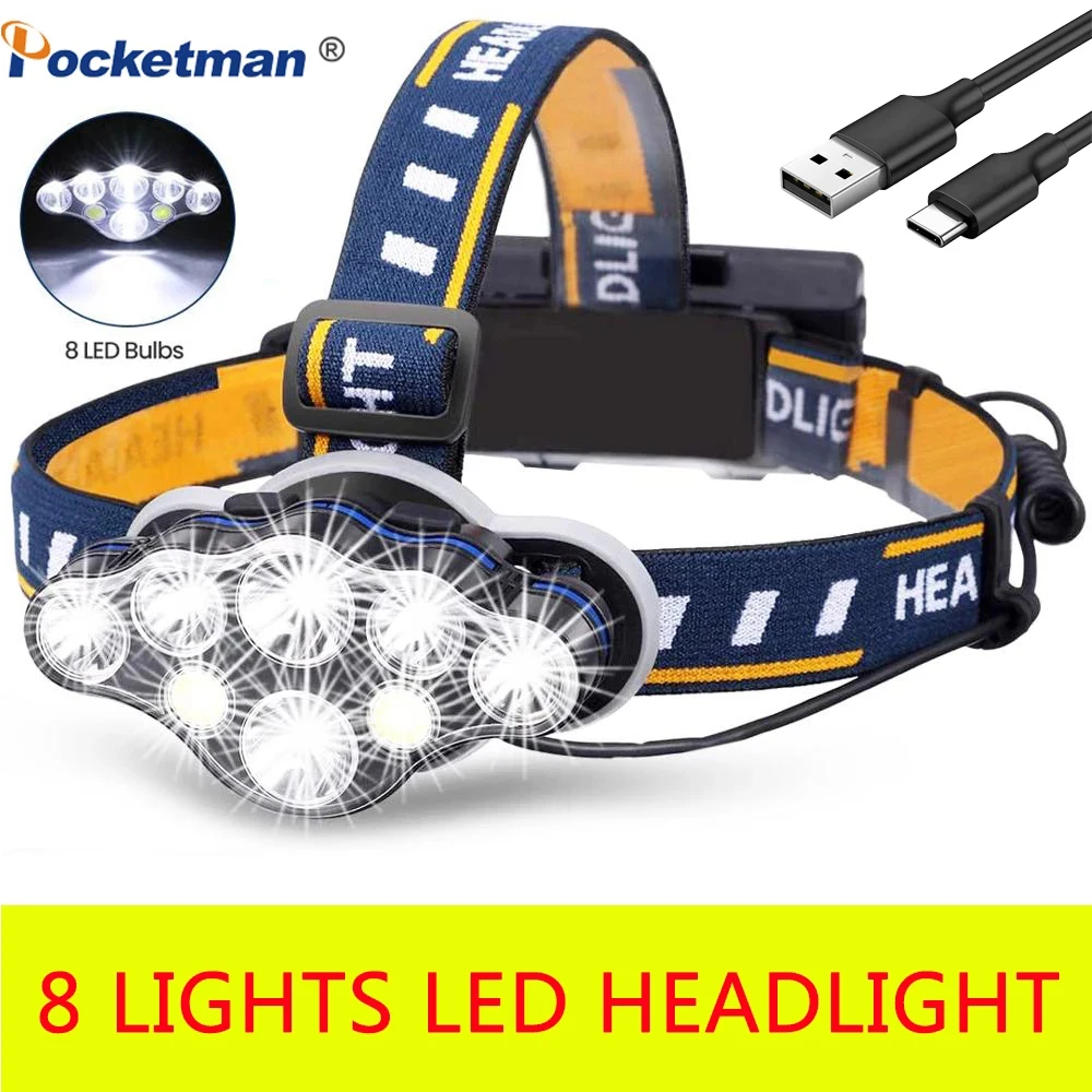POCKETMAN 8 LED Headlamp Waterproof Headlight USB Rechargeable Head Front Light White/Red Light Head Lamp Head Torch
POCKETMAN 8 LED Headlamp Waterproof Headlight USB Rechargeable Head Front Light White/Red Light Head Lamp Head Torch
