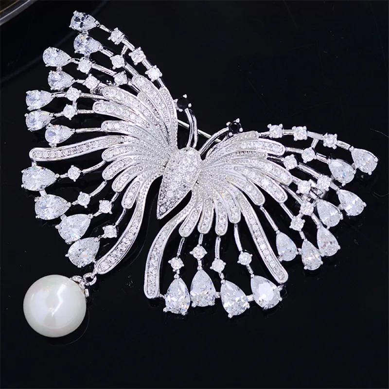 OKILY Gorgeous Butterfly Brooch for Women Pearl Pin and Brooches Overcoat Silver Color Zircon Animal Broochpin Accessori Jewelry
OKILY Gorgeous Butterfly Brooch for Women Pearl Pin and Brooches Overcoat Silver Color Zircon Animal Broochpin Accessori Jewelry
