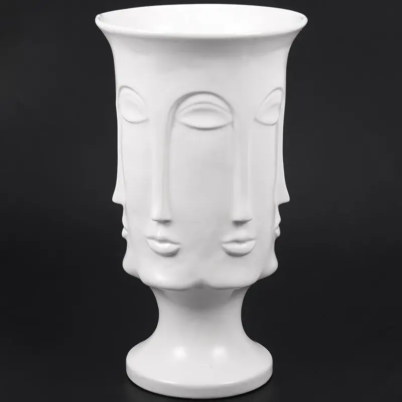 Nordic Minimalism Abstract Ceramic Vase Face Art Matte Glazed Decorative Head Shape Vase White Ceramic
Nordic Minimalism Abstract Ceramic Vase Face Art Matte Glazed Decorative Head Shape Vase White Ceramic