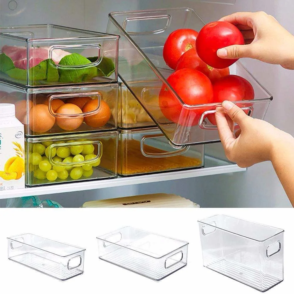 1pc Refrigerator Organizer Stackable Boxes Organizers With Cutout Clear Plastic Transparent Kitchen Storage & Organization
1pc Refrigerator Organizer Stackable Boxes Organizers With Cutout Clear Plastic Transparent Kitchen Storage & Organization