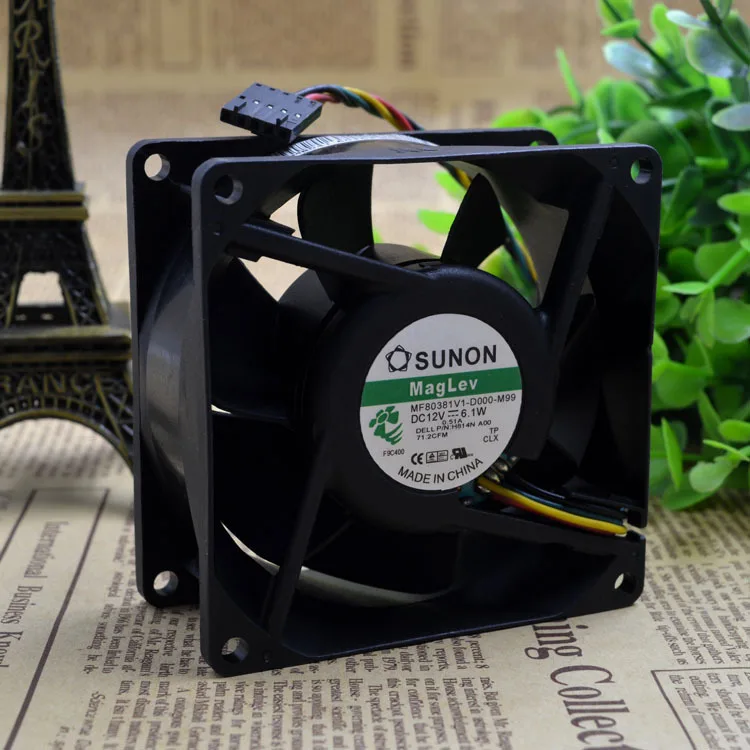 Оригинальный Для Охлаждения SUNON MF80381V1 D000 M99 12V 6 1 W 8 см 8038 4 проводной вентилятор