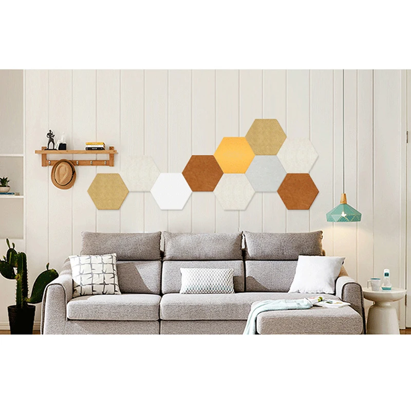 

1Pc HOT Hexagon Pad Cork Board Pin Board Colorful Wall Tiles Memo Felt Board For Wall Stickers Home Decors