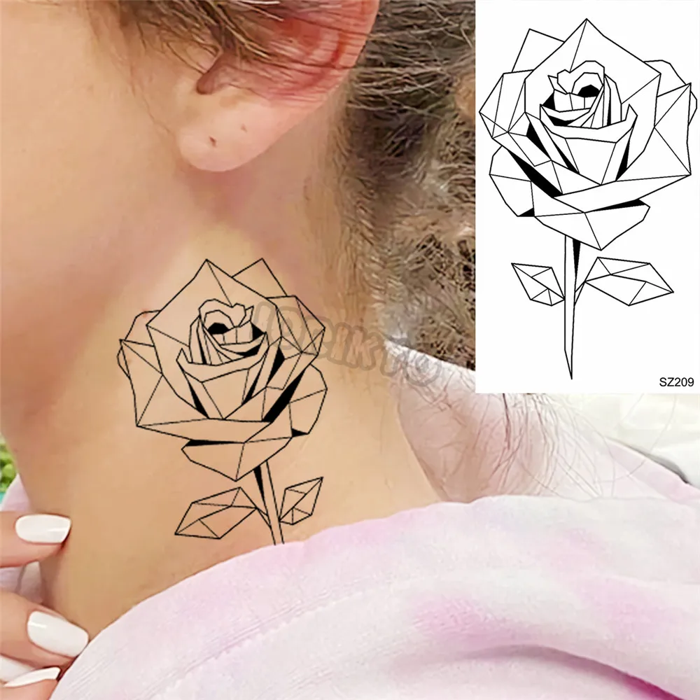 Черный единорог небольшой Временные татуировки для детей девочек реалистичные