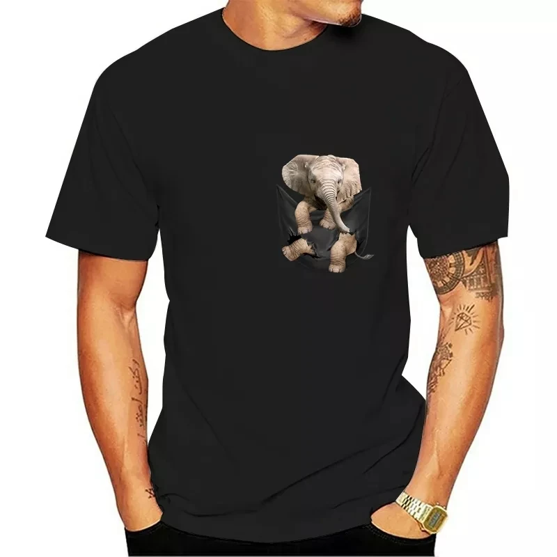 Summer new men's short-sleeved T-shirt pocket elephant print Harajuku O-neck fashion men and women couple short-sleeved T-shirt
Summer new men's short-sleeved T-shirt pocket elephant print Harajuku O-neck fashion men and women couple short-sleeved T-shirt