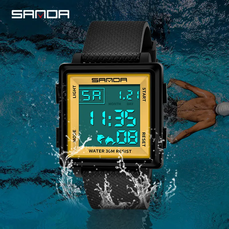 2019Men's Watch NEW SANDA Luxury Brand Mens Sports Watches Dive Digital LED Military Watch Men Fashion Electronic Wristwatches
2019Men's Watch NEW SANDA Luxury Brand Mens Sports Watches Dive Digital LED Military Watch Men Fashion Electronic Wristwatches