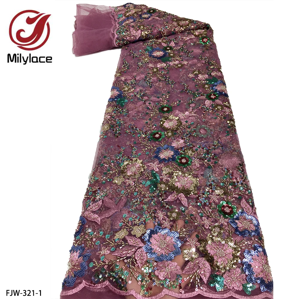 New French Lace Fabric Embroidered Sequin Fabric with High Quatily Nice Desiger Tulle Lace Fabric for Wedding Dress FJW-321
New French Lace Fabric Embroidered Sequin Fabric with High Quatily Nice Desiger Tulle Lace Fabric for Wedding Dress FJW-321