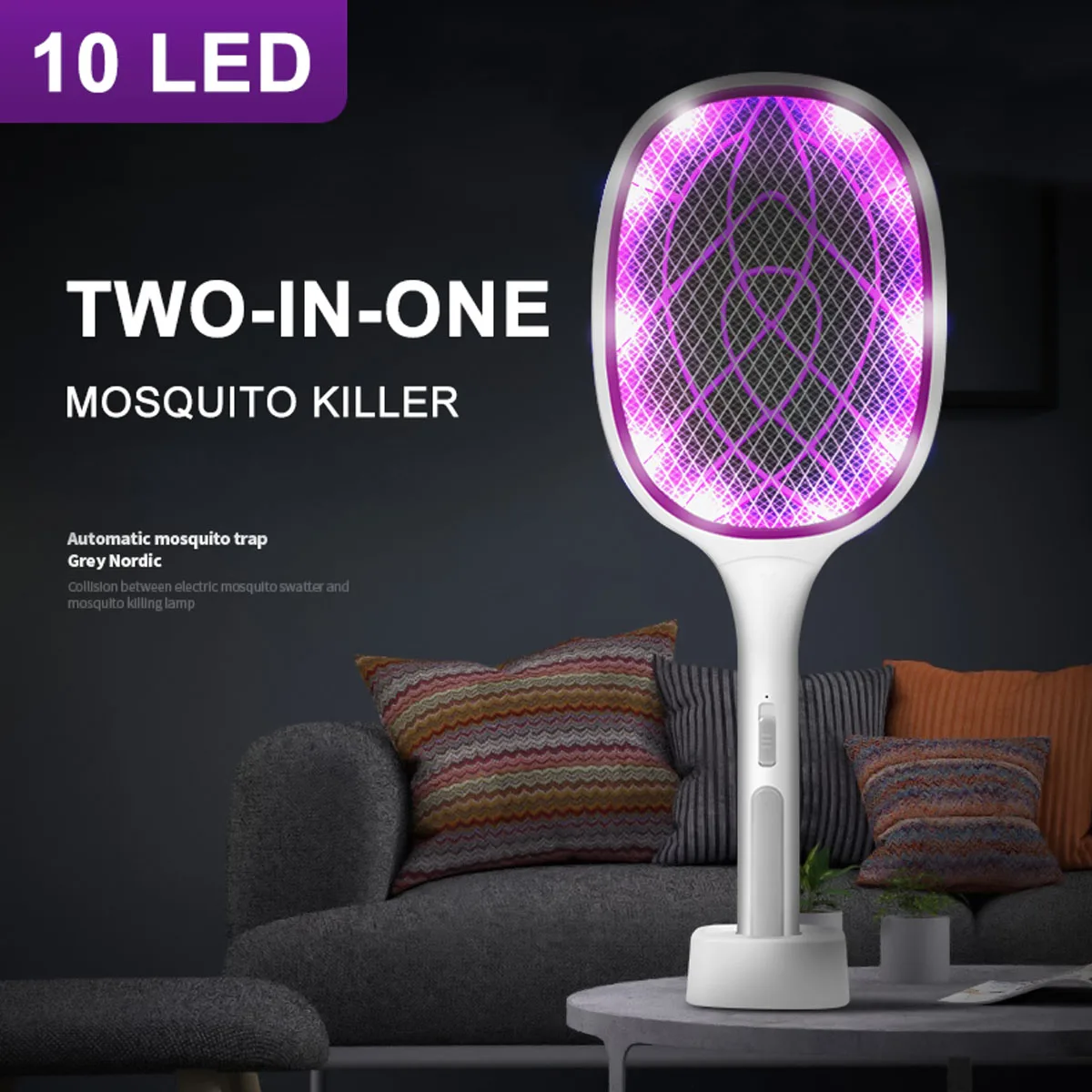 NEW Two-in-One 10 LED Trap Mosquito Killer Lamp 3000V Electric Bug Zapper USB Rechargeable Summer Fly Swatter Trap Flies Insect
NEW Two-in-One 10 LED Trap Mosquito Killer Lamp 3000V Electric Bug Zapper USB Rechargeable Summer Fly Swatter Trap Flies Insect