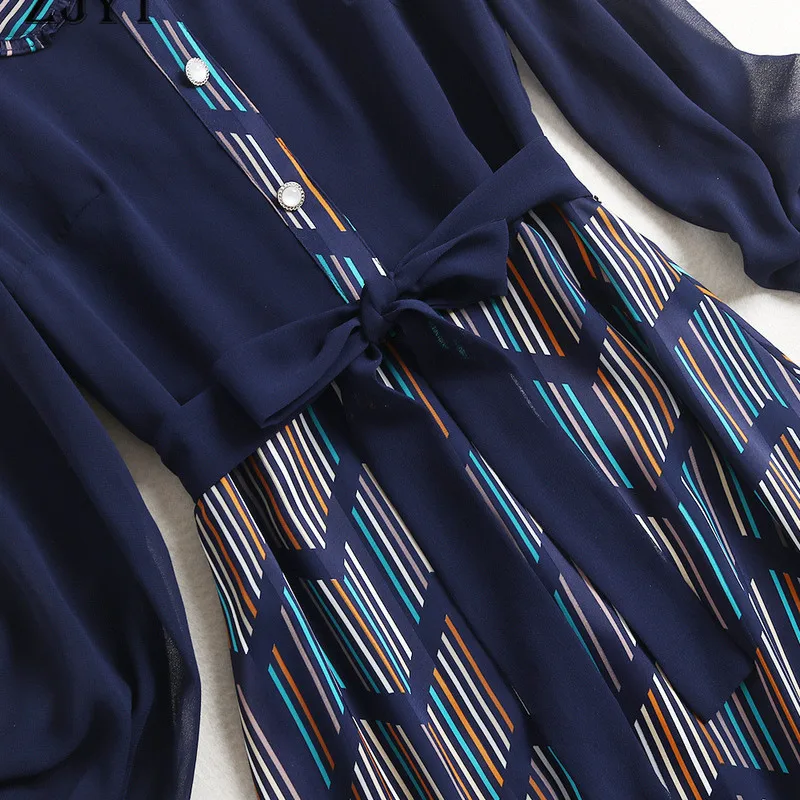 2021 New Fashion Europe Women Robe Long Sleeve Vintage Print Sashes Casual Chiffon Dress Mid Calf Aline Blue Vestidos
2021 New Fashion Europe Women Robe Long Sleeve Vintage Print Sashes Casual Chiffon Dress Mid Calf Aline Blue Vestidos