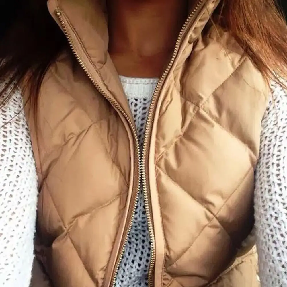 Plus Size Women Vests Autumn Winter Sleeveless Pockets Zipper Warm Loose Waistcoat female outwear Solid Color Stand Collar Vest
Plus Size Women Vests Autumn Winter Sleeveless Pockets Zipper Warm Loose Waistcoat female outwear Solid Color Stand Collar Vest