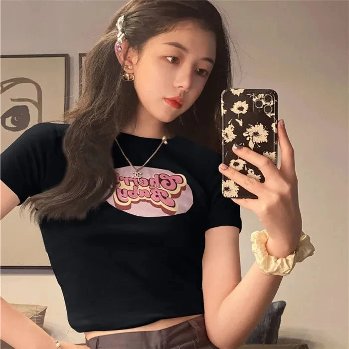 Футболка женская оверсайз с принтом, модная рубашка с коротким рукавом, топ с графическим принтом в стиле Харадзюку, одежда на лето 
Футболка женская оверсайз с принтом, модная рубашка с коротким рукавом, топ с графическим принтом в стиле Харадзюку, одежда на лето