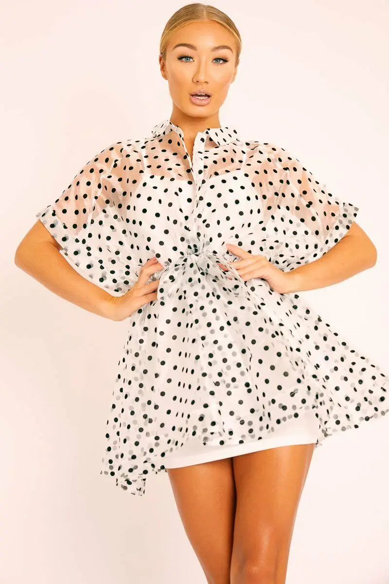 Sweet Girl Polka Dot Summer Dress Puff Sleeve Women Ball Gown Perspective Mini Dress Short Sleeve High Waist Clubwear Dresses
Sweet Girl Polka Dot Summer Dress Puff Sleeve Women Ball Gown Perspective Mini Dress Short Sleeve High Waist Clubwear Dresses