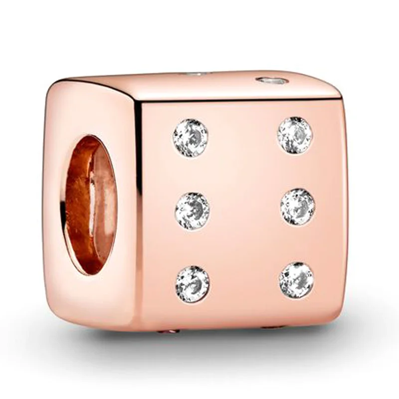 Original 925 Sterling Silver Charm Rose Dazzling Square Lucky Dice Bead With Crystal Fit Pandora Bracelet DIY Jewelry
Original 925 Sterling Silver Charm Rose Dazzling Square Lucky Dice Bead With Crystal Fit Pandora Bracelet DIY Jewelry