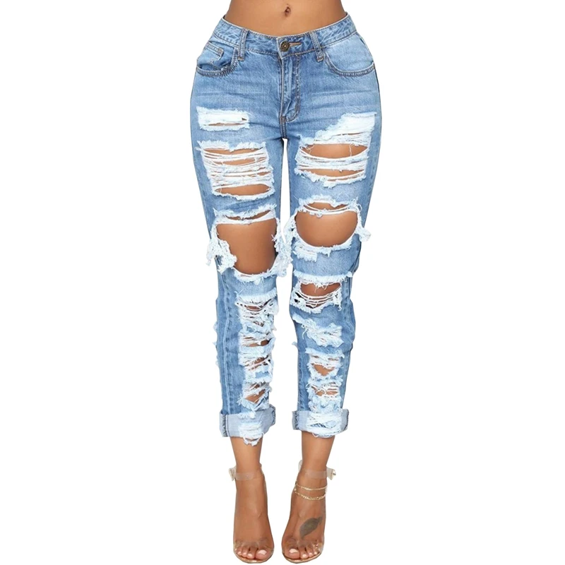 Fashion Ripped Jeans For Women Denim Straight Pants Trousers Mid Waist Casual Skinny Jeans Torn Jeggings boyfriend jeans 2020
Fashion Ripped Jeans For Women Denim Straight Pants Trousers Mid Waist Casual Skinny Jeans Torn Jeggings boyfriend jeans 2020