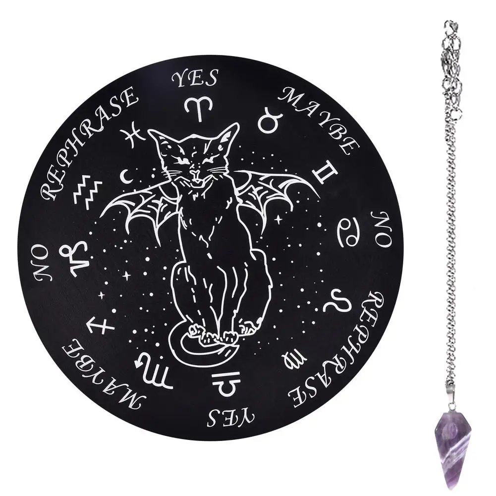 25cm Wooden Divination Board Crystal Dowsing Pendulum Necklace Divination Metaphysical Message Board Witchcraft Kit Delicate
25cm Wooden Divination Board Crystal Dowsing Pendulum Necklace Divination Metaphysical Message Board Witchcraft Kit Delicate