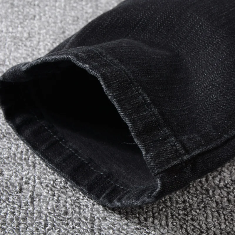 Black Patchwork Men's Slim Fit Stretch Denim Biker Jeans For Motorcycle Casual Skinny Patch Ripped Distressed Pants
Black Patchwork Men's Slim Fit Stretch Denim Biker Jeans For Motorcycle Casual Skinny Patch Ripped Distressed Pants