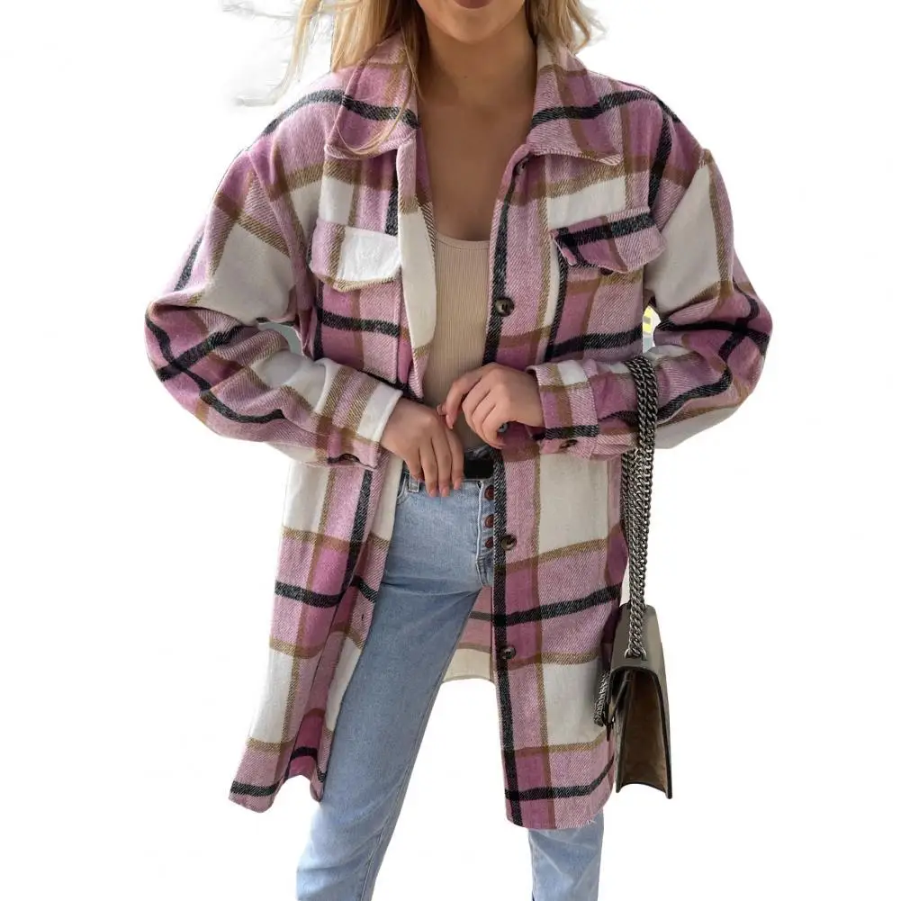 Женское однобортное пальто в клетку, осенне-зимняя офисная куртка с отложным воротником и длинным рукавом
Женское однобортное пальто в клетку, осенне-зимняя офисная куртка с отложным воротником и длинным рукавом
