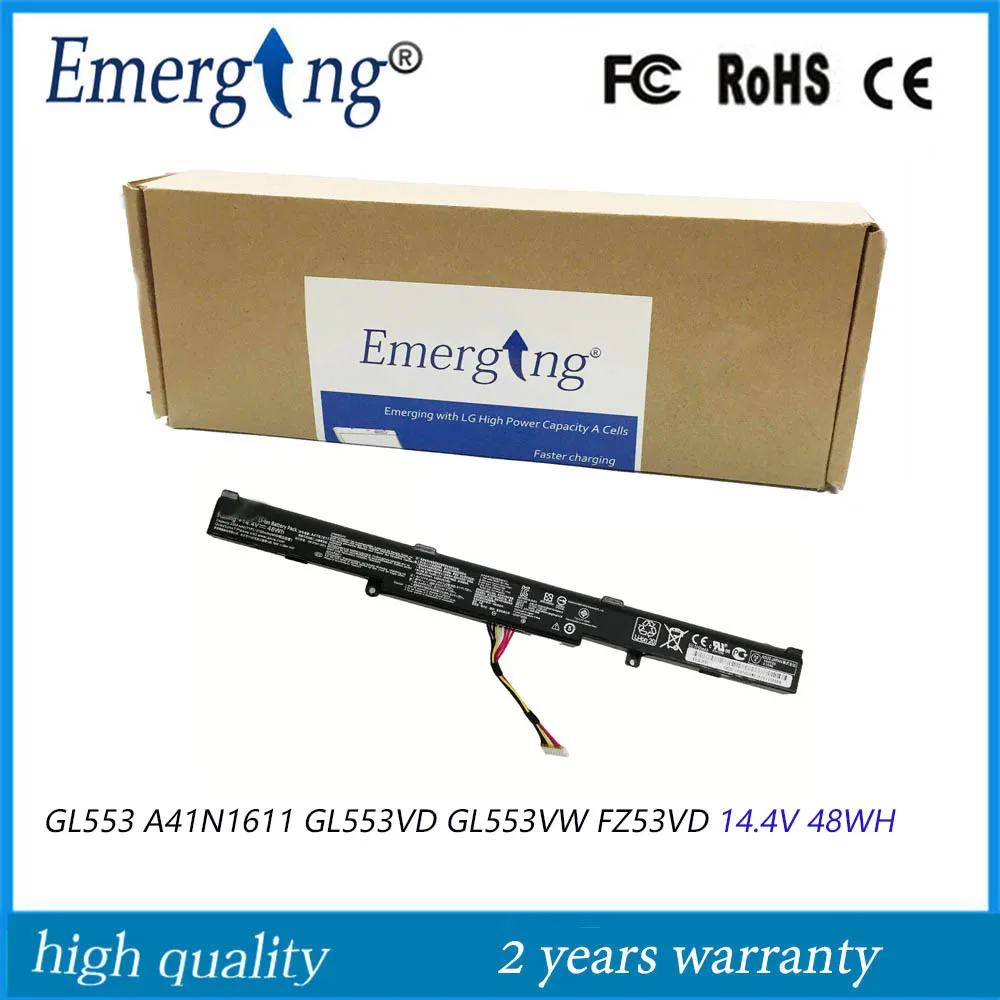 14,4 V 48WH новый оригинальный ноутбук Батарея A41N1611 для ASUS ZX53VW ZX53VD FX53VD FZ53VD FX53V
14,4 V 48WH новый оригинальный ноутбук Батарея A41N1611 для ASUS ZX53VW ZX53VD FX53VD FZ53VD FX53V