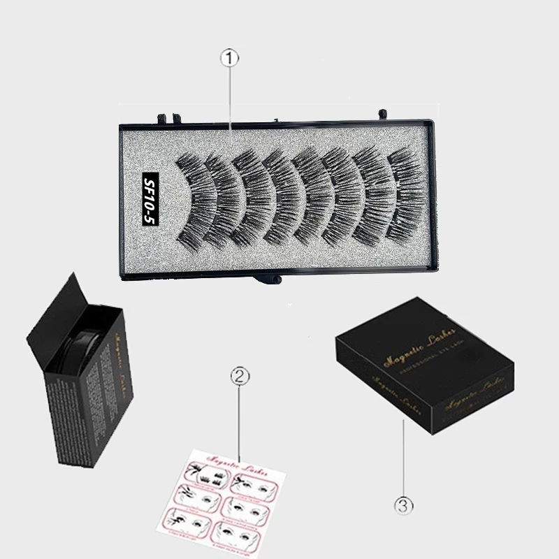 2 pairs of 8 pieces of 5 magnet false eyelashes 3D mink false eyelashes natural soft magnetic eyelash makeup tool
2 pairs of 8 pieces of 5 magnet false eyelashes 3D mink false eyelashes natural soft magnetic eyelash makeup tool