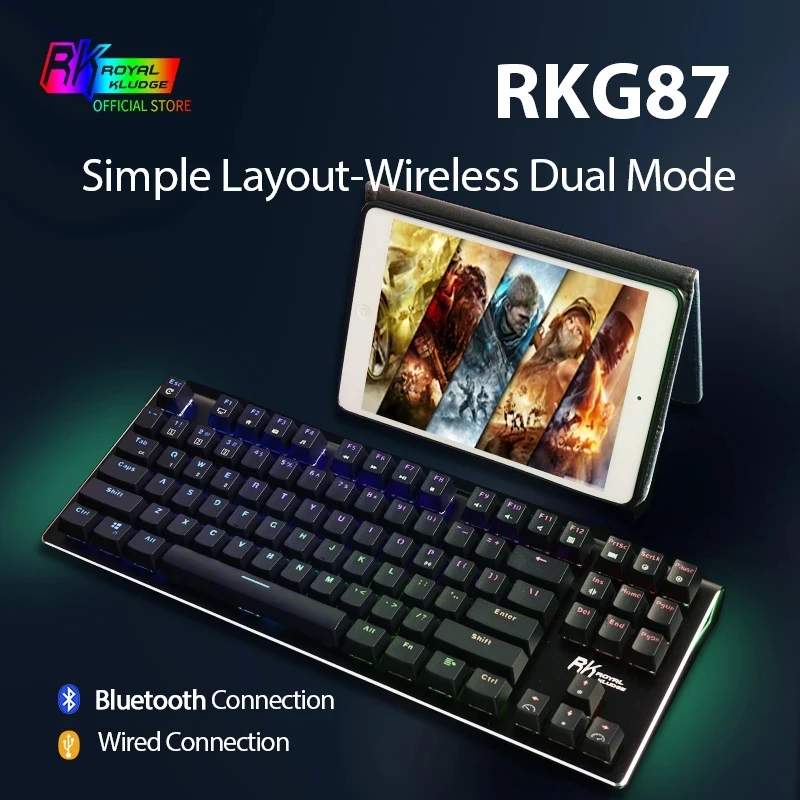 Механическая игровая клавиатура PK G87 с RGB-подсветкой, Двухрежимная Проводная/беспроводная клавиатура с Bluetooth для телефона, ноутбука
Механическая игровая клавиатура PK G87 с RGB-подсветкой, Двухрежимная Проводная/беспроводная клавиатура с Bluetooth для телефона, ноутбука