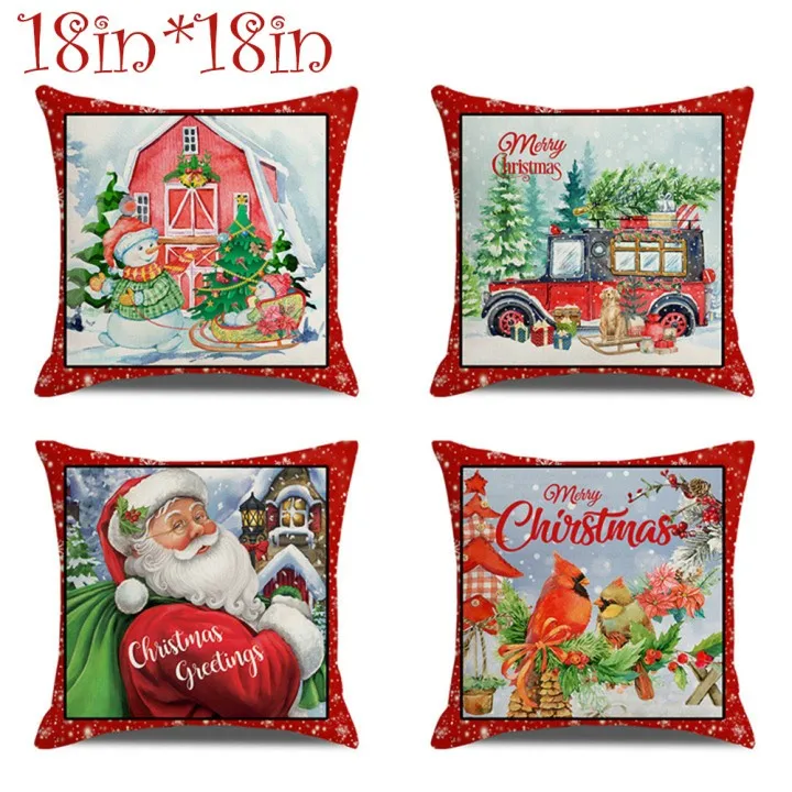 18" Christmas Decoration Cushion Cover Cartoon Elk Santa Cushion Cover Christmas Pillow Case Linen Decoration Pillow Home Decor
18" Christmas Decoration Cushion Cover Cartoon Elk Santa Cushion Cover Christmas Pillow Case Linen Decoration Pillow Home Decor