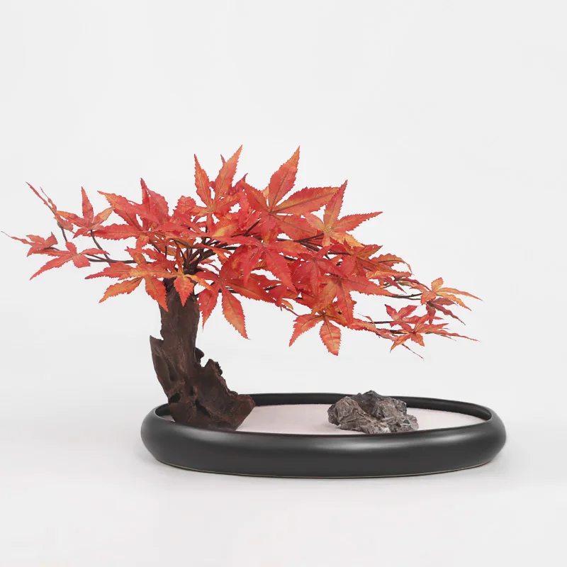 53CM new Chinese style Maple Leaf Bonsai Imitation plants Home decoration ornaments
53CM new Chinese style Maple Leaf Bonsai Imitation plants Home decoration ornaments