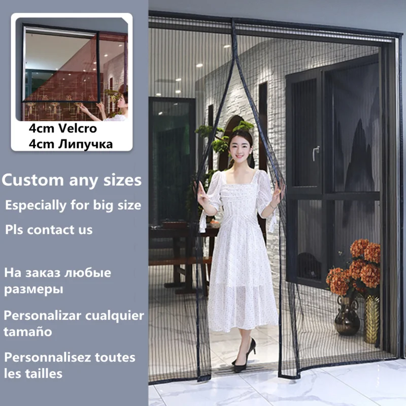 Custom Sizes Anti Mosquito Curtain Magnetic Automatic Roll Up Closing Big Screen Door Curtain Insect Fly Mosquitoes Net
Custom Sizes Anti Mosquito Curtain Magnetic Automatic Roll Up Closing Big Screen Door Curtain Insect Fly Mosquitoes Net