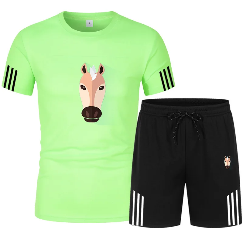 New brand pure cotton short sleeve shorts suit, men's ball suit.With the Chinese zodiac horse culture.A quick
New brand pure cotton short sleeve shorts suit, men's ball suit.With the Chinese zodiac horse culture.A quick