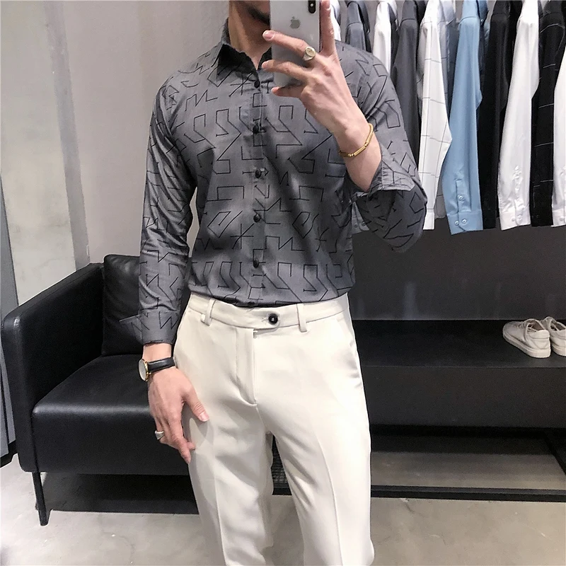 Loldeal Men Long Sleeve Shirt Fashion Lapel Collar Casual Polyester Slim Fit 
Loldeal Men Long Sleeve Shirt Fashion Lapel Collar Casual Polyester Slim Fit